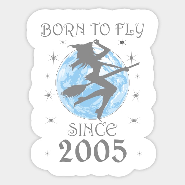 BORN TO FLY SINCE 1933 WITCHCRAFT T-SHIRT | WICCA BIRTHDAY WITCH GIFT Sticker by Chameleon Living